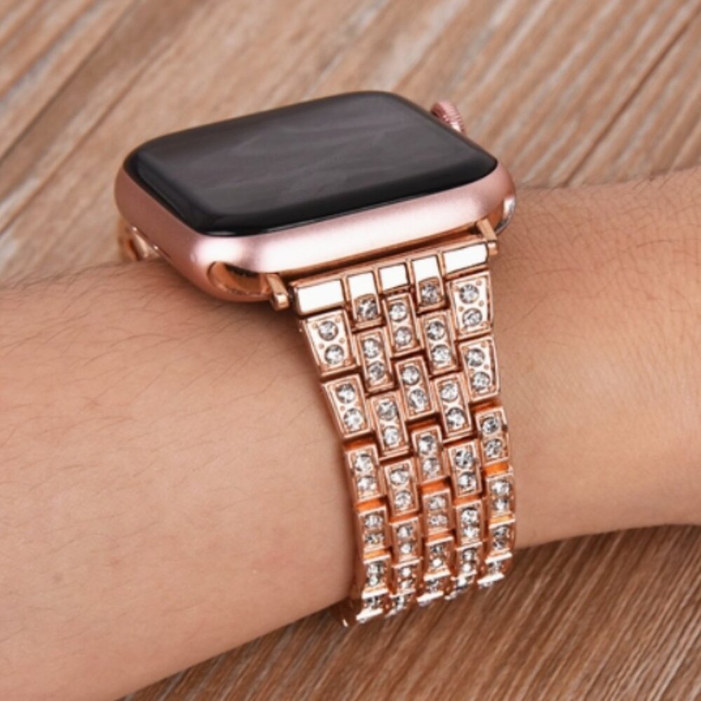 Rosegold Crystal Rhinestone Sparkling Band For Apple Watch All Series